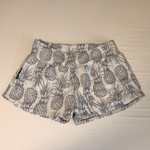 Love Fitness White & Grey Pineapple Shorts